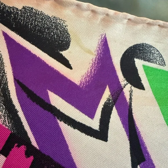 Versace Scarf. 100% Silk. Vibrant Multicolor. Made in Italy.